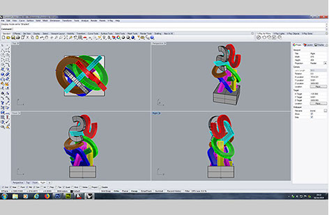 3D CAD drawing of a sculpture
