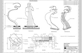 drawing of a sculpture for fabrication