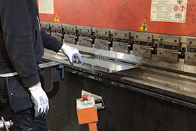 Folding a channel using our press brake